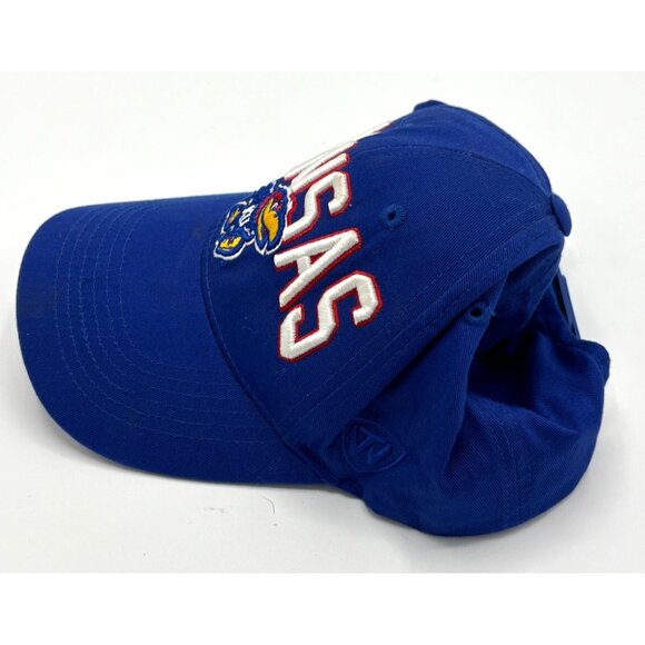 🧢 Vintage Kansas Jayhawks Snapback Hat Top of the World Adjustable KU NCAA - Picture 6 of 7